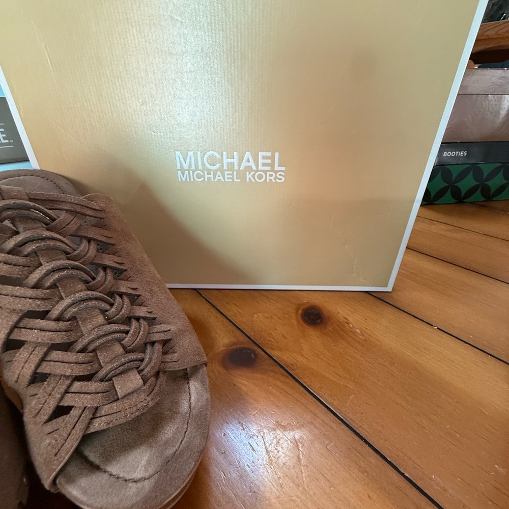 Michael Kors Tan Woven Sandals